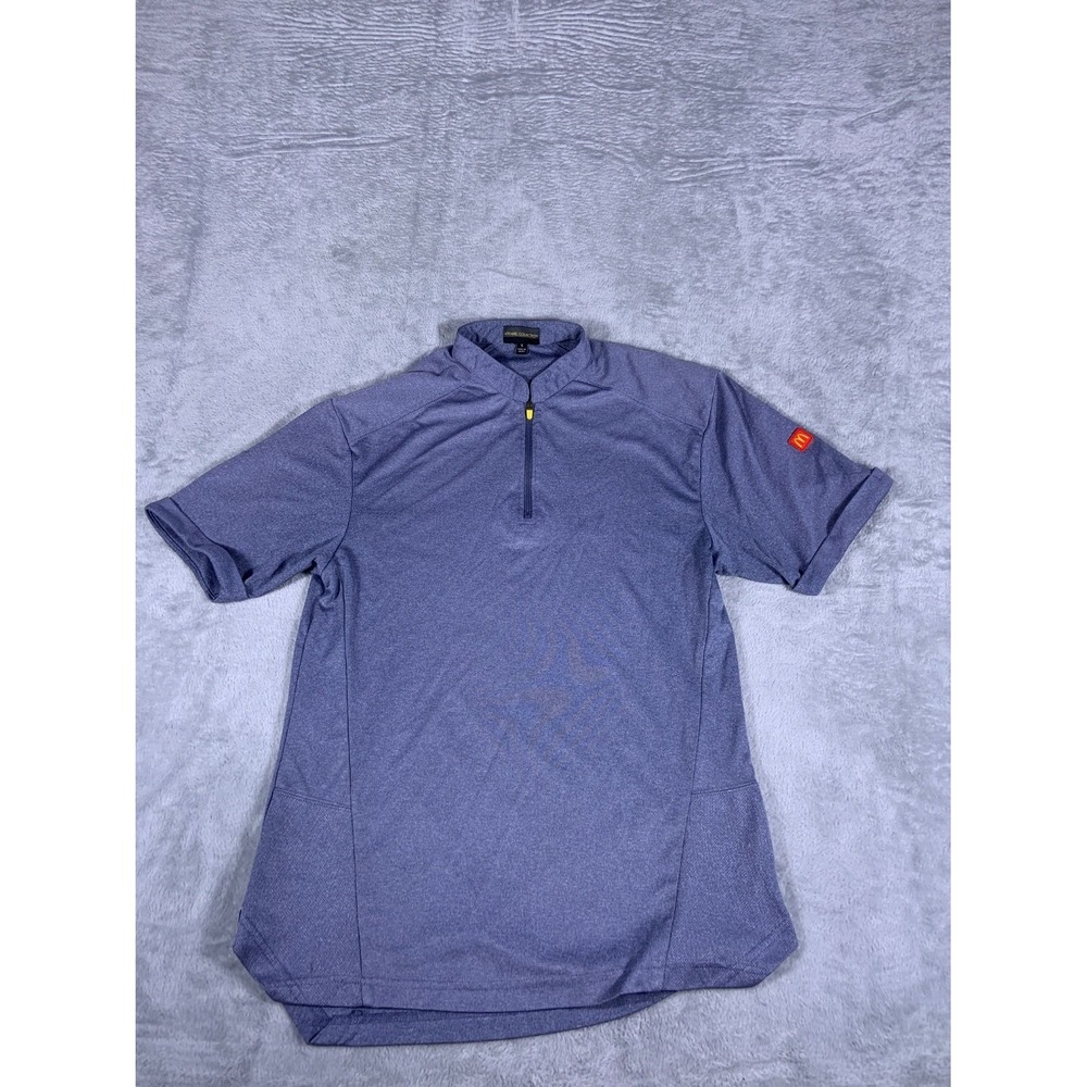 Apparel Collection Mcdonalds Polo Employee Mens S Blue Quarter Zip Mock Neck